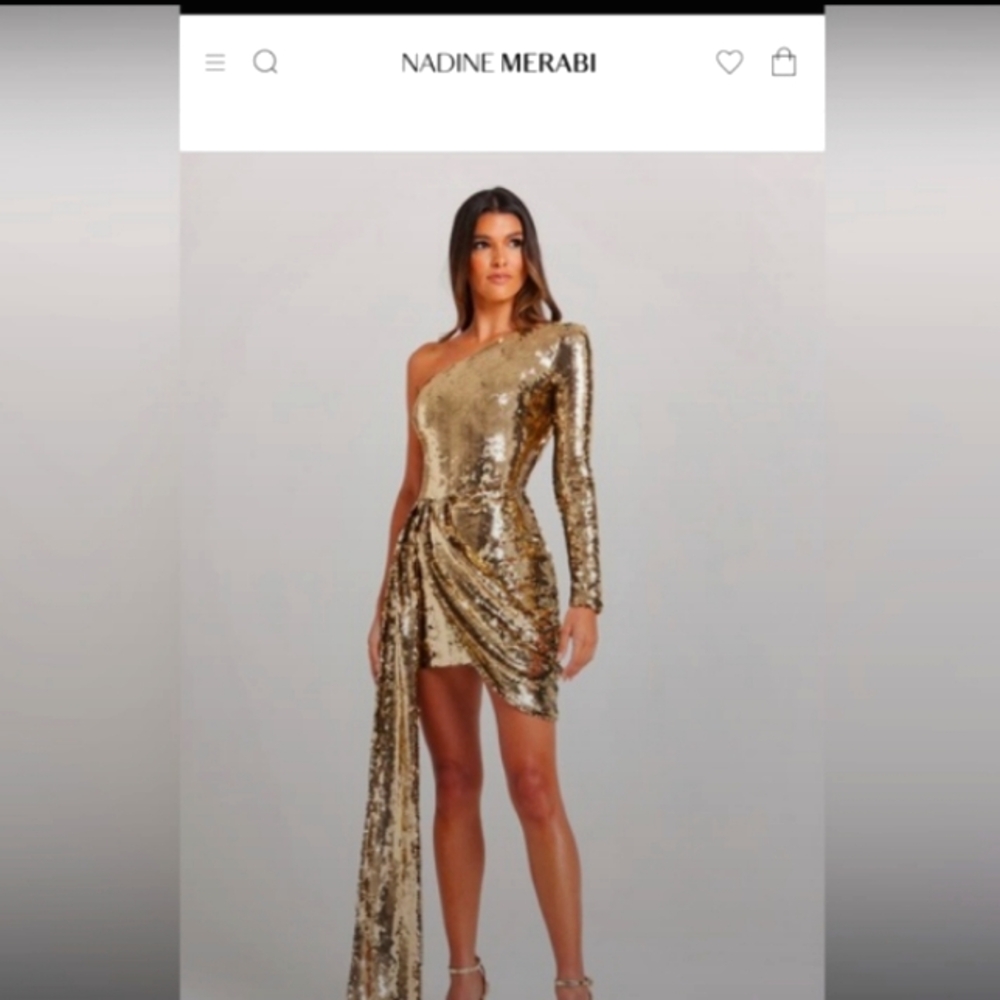 Nadine Merabi Celina Gold Dress